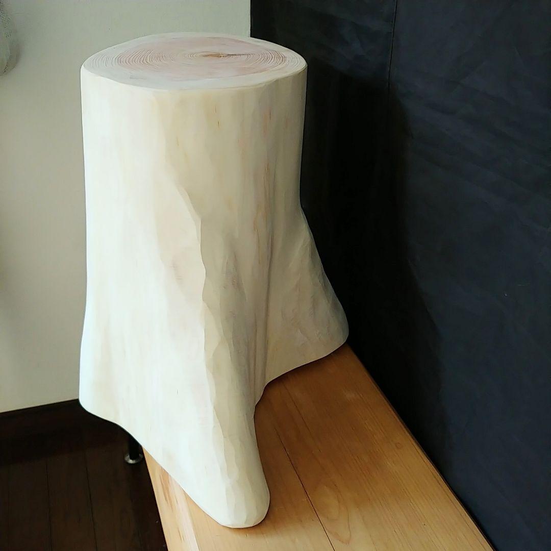 丸太スツール　丸太サイドテーブル　ヒノキ