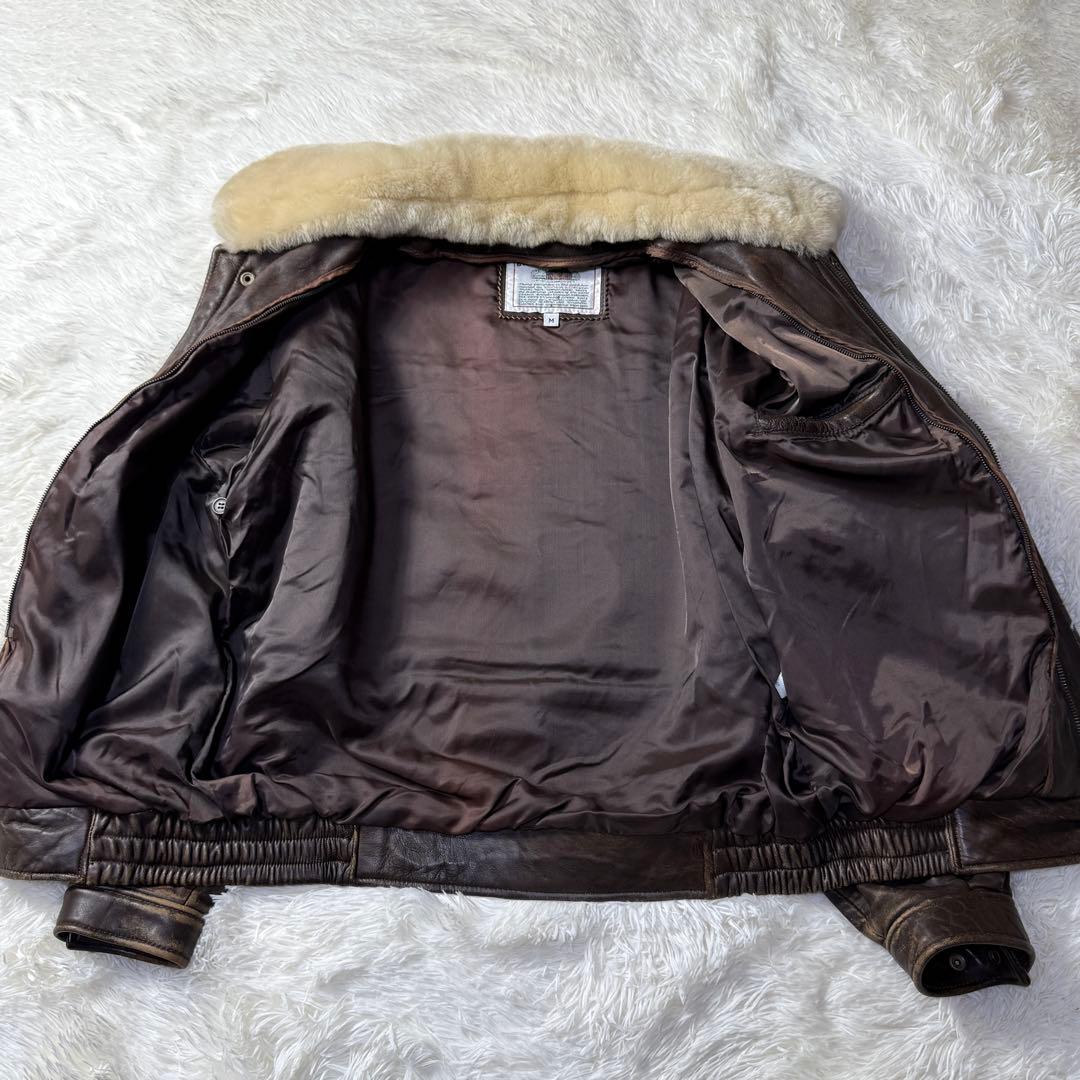 【90s】G-1 フライトレザージャケット M ムートン襟ボア・ライナー付き完品