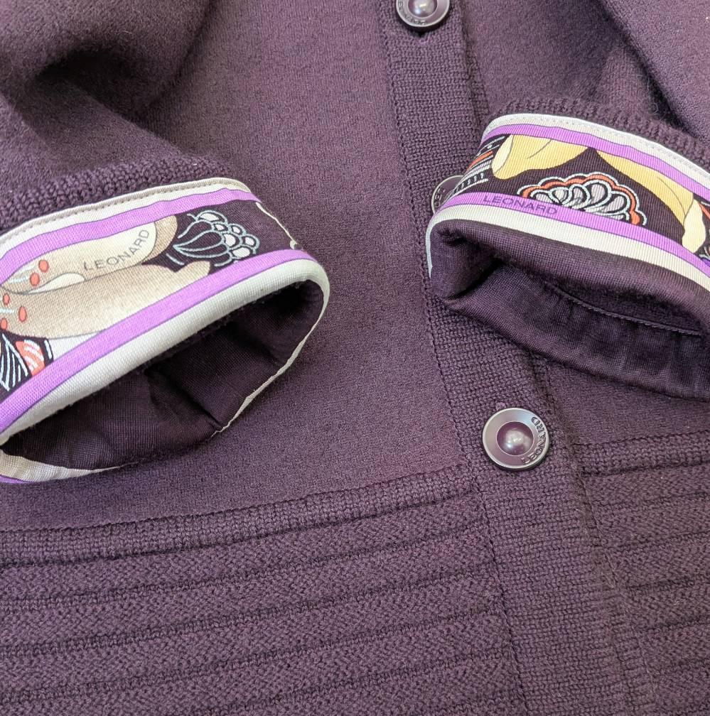LEONARD レオナール コート パープル系 花柄 ４２サイズ