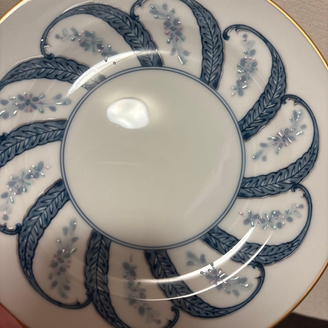 大倉陶園　呉須更紗　デザートプレート　20cm 金彩　手描き