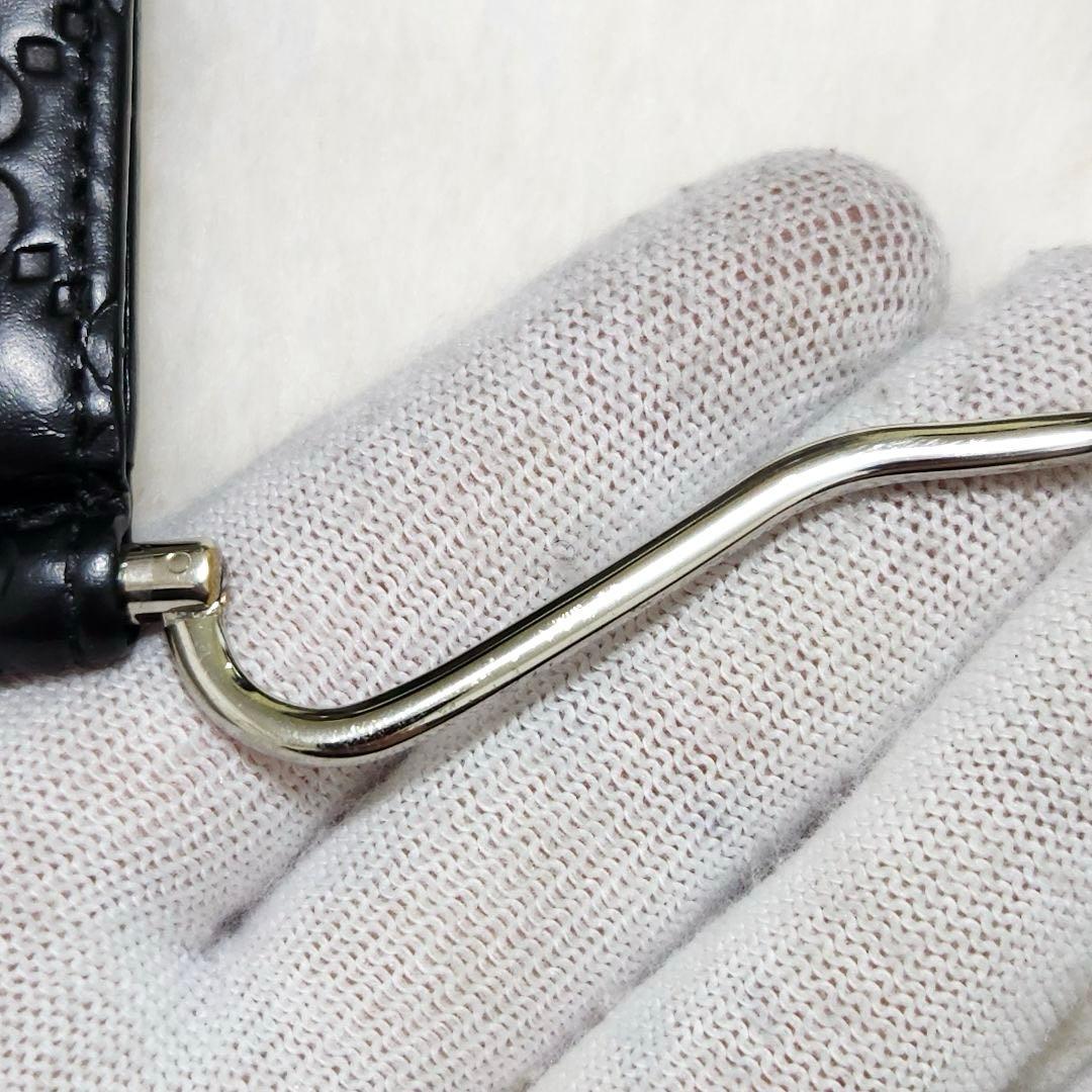 ✨極美品✨グッチ　マネークリップ　シマレザー　ブラック　ブラック