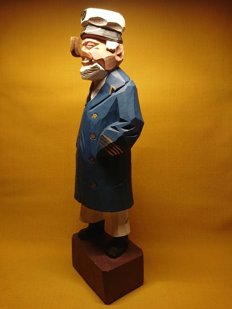 人形　船長　木彫　大型　オブジェ　置物　インテリア　工芸品　美術品　A1155