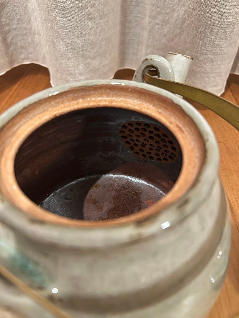 まゆみ窯　真弓亮司 黄土瓶大（直火可）急須　ティーポット