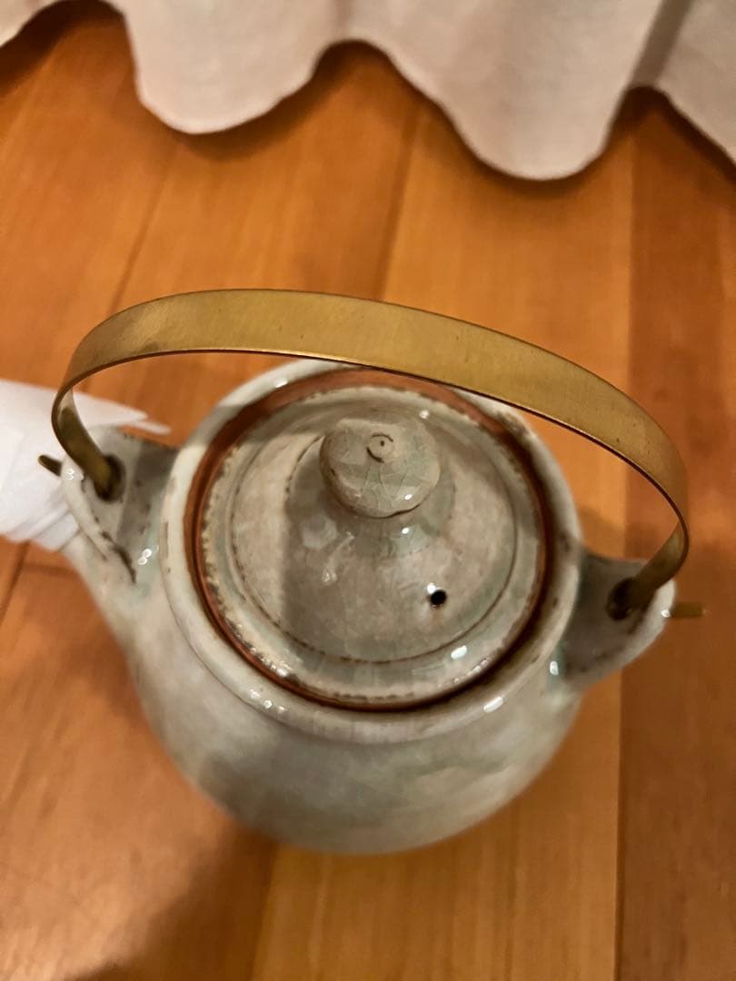 まゆみ窯　真弓亮司 黄土瓶大（直火可）急須　ティーポット