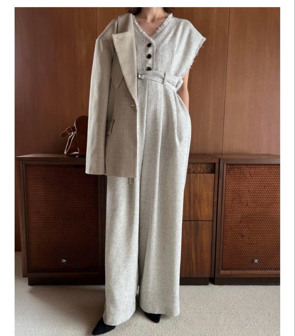 クラネ　CLANE TWEED FRINGE ALL IN ONE ミント