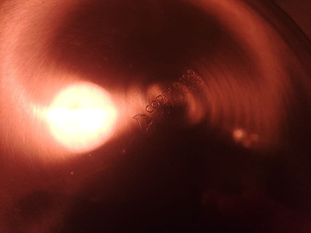 未使用　新光金属　copper100 銅製　ハンマード　両手鍋　希少　レア