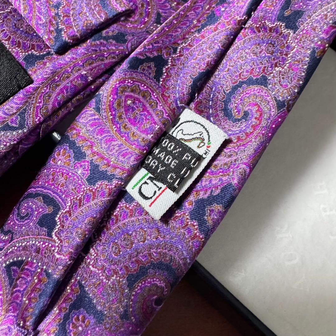 未使用 定価7.9万 ステファノリッチ ペイズリー プリーツタイ ネクタイ