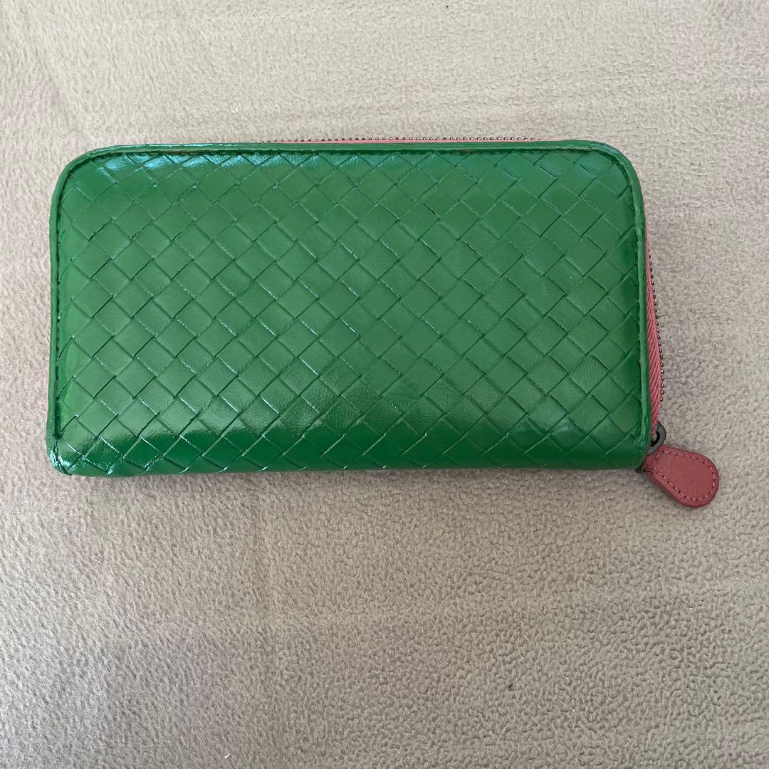 Bottega Veneta正規品ボッティガヴェネタファスナー長財布グリーン男女