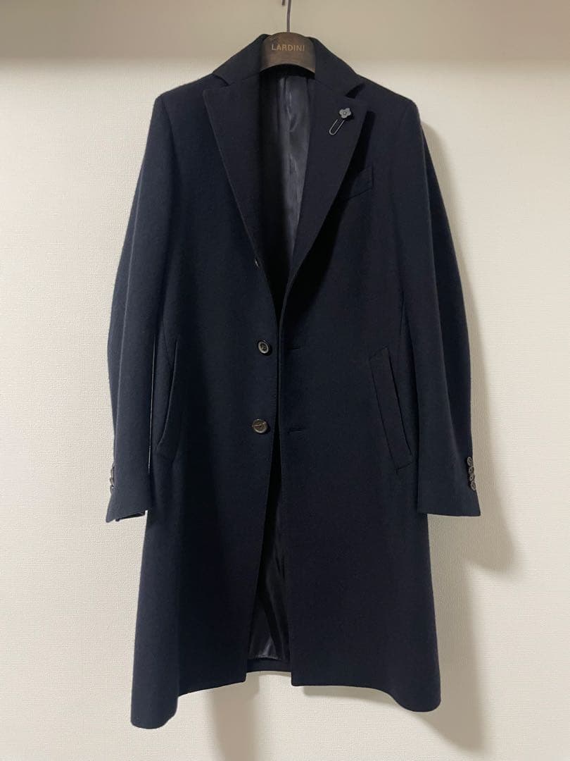 破格！美品　ラルディーニ　チェスターコート　44 ダークネイビー