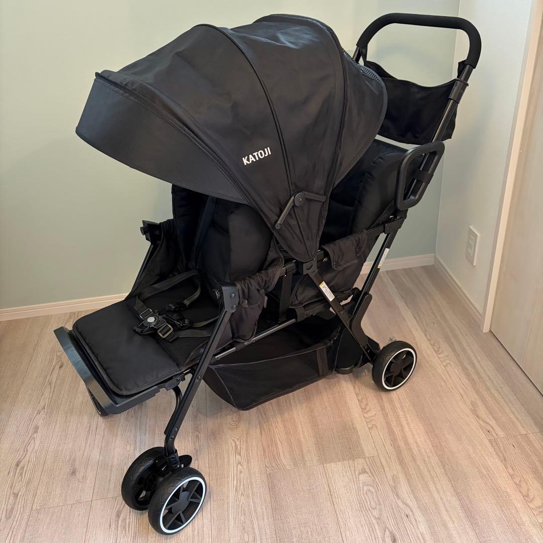 【✨美品✨】カトージ　二人乗りベビーカー　二人でゴー　リアシート付き