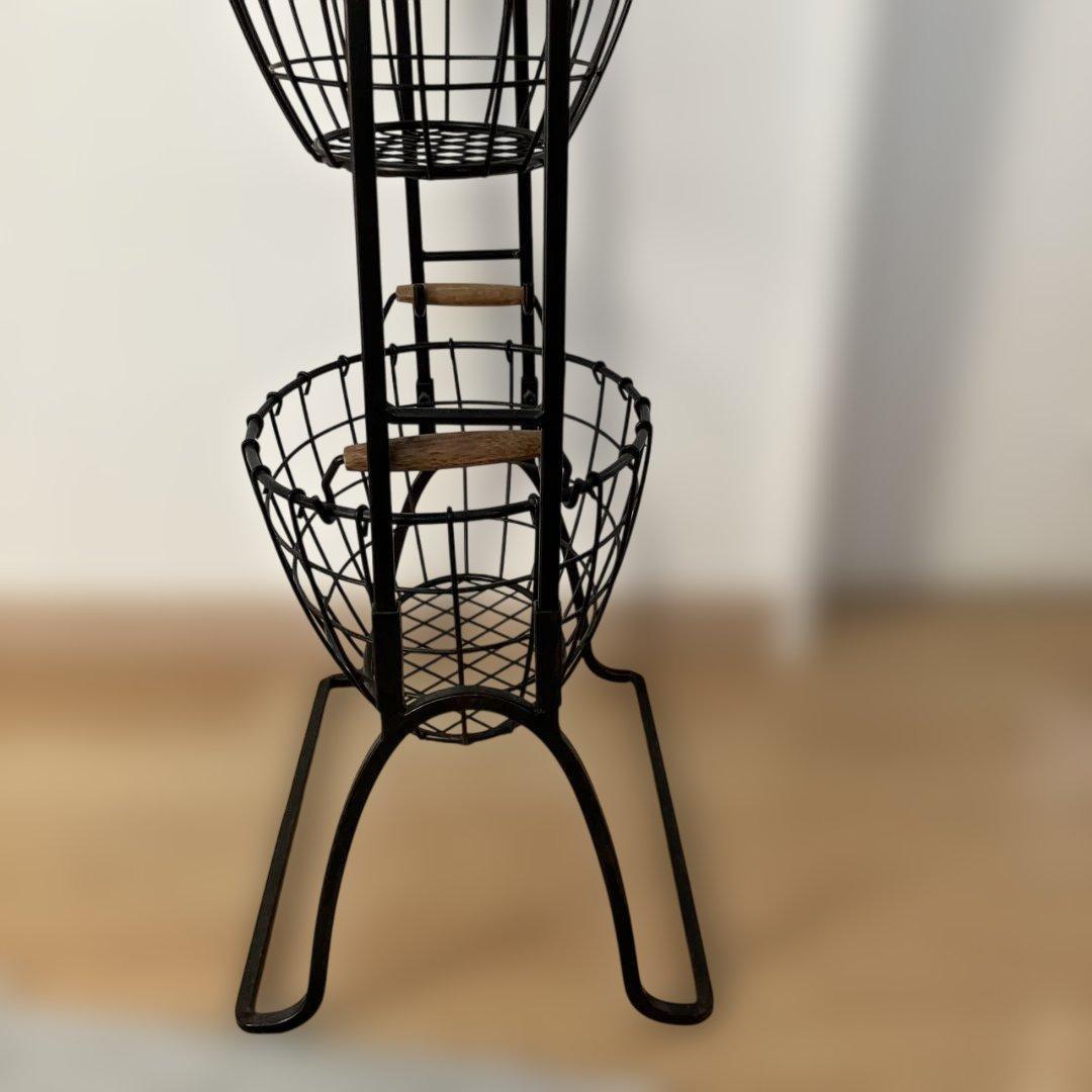 ブラック 3段ワイヤーバスケット