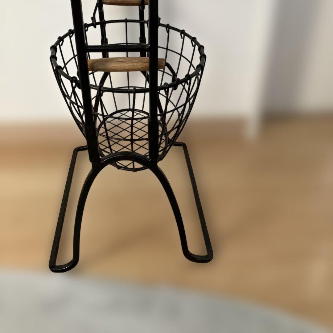 ブラック 3段ワイヤーバスケット