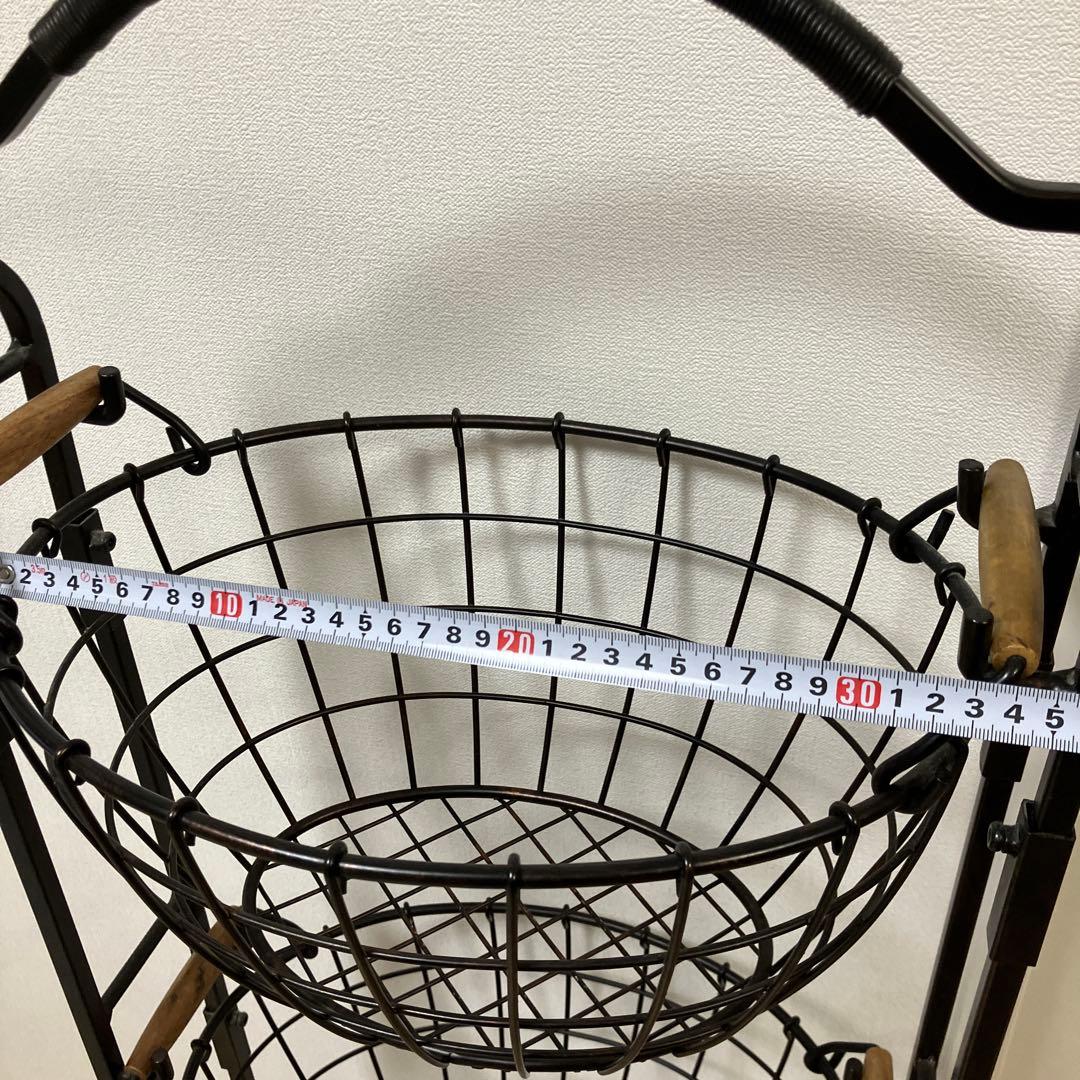 ブラック 3段ワイヤーバスケット