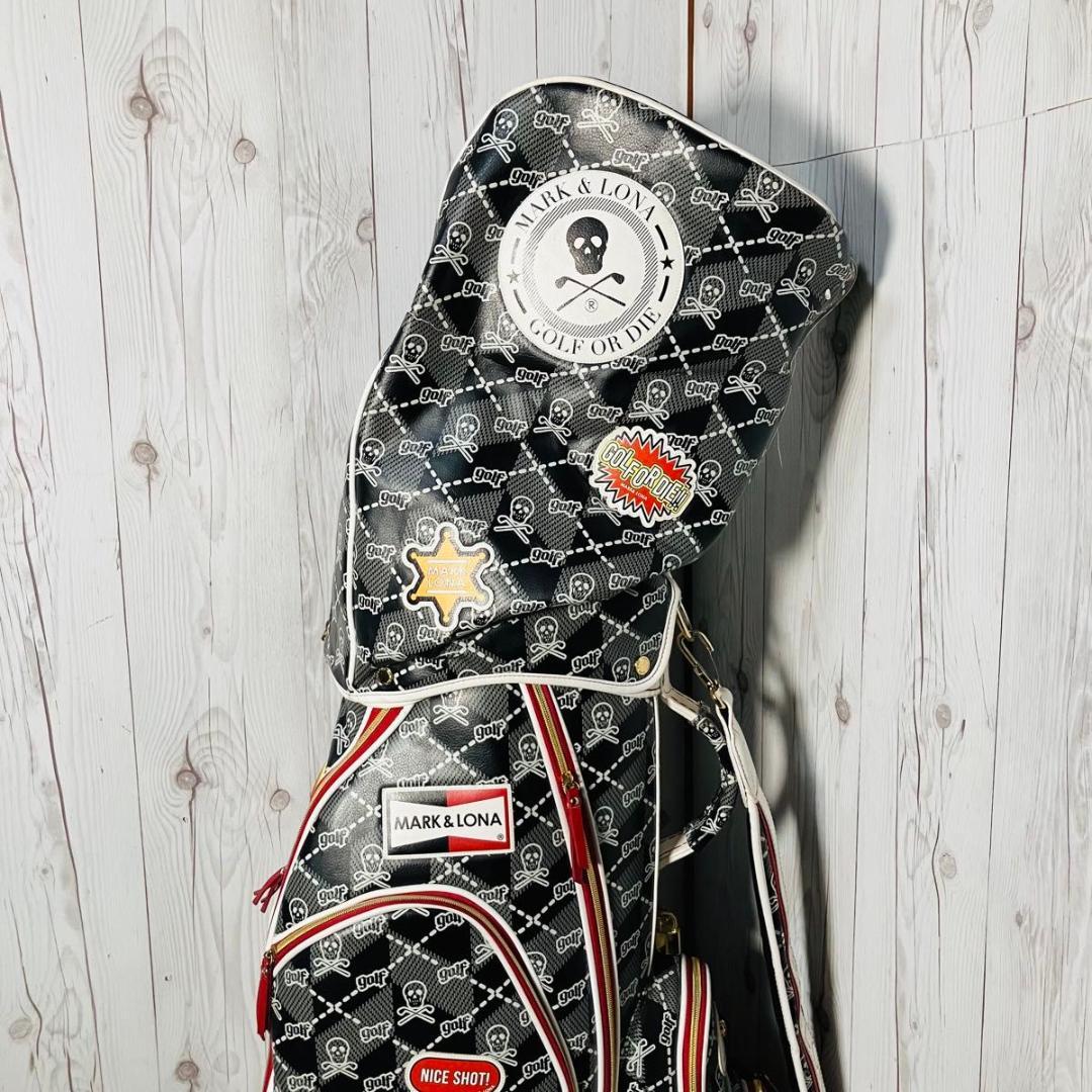 希少 MARK&LONA キャディバッグ Skull&Kilt 7分割 スカル柄