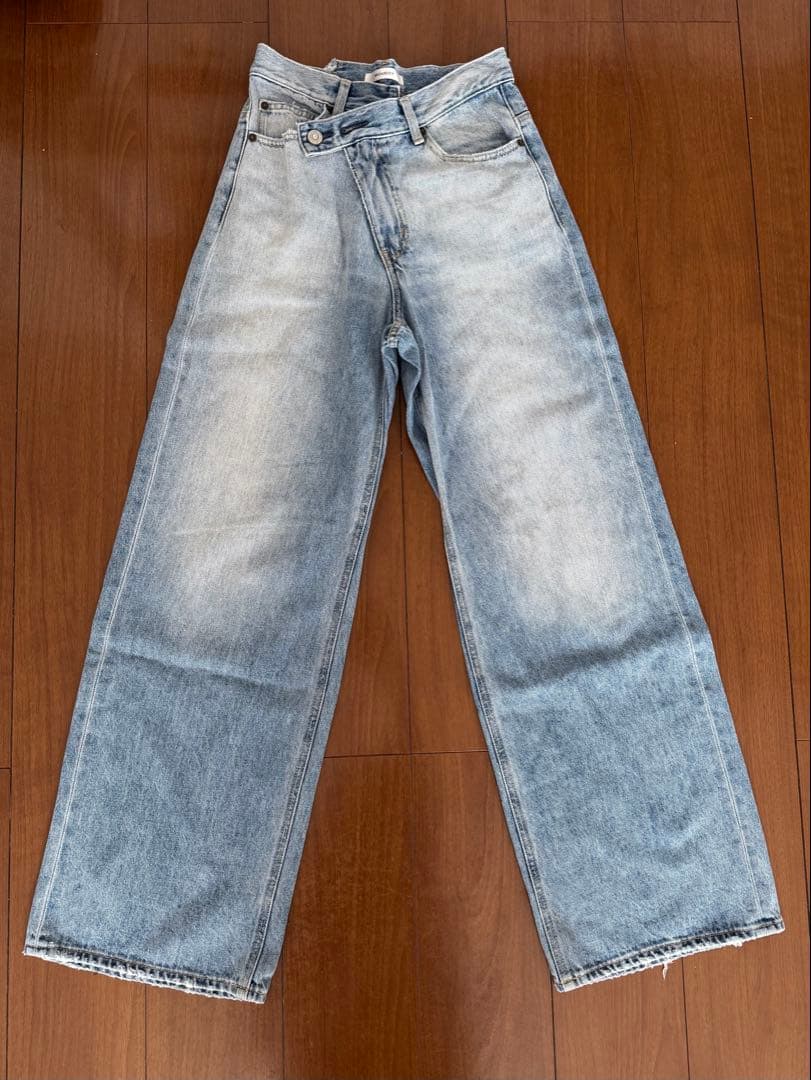 【♡】【MOUSSY】 CROSS WAIST WIDE ストレート