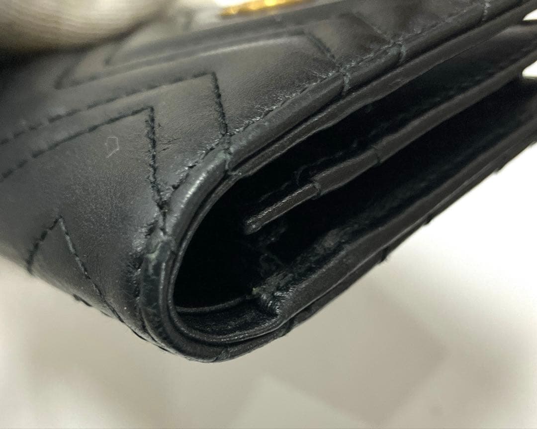 GUCCI 二つ折り財布 キルティング マーモントGG レザー