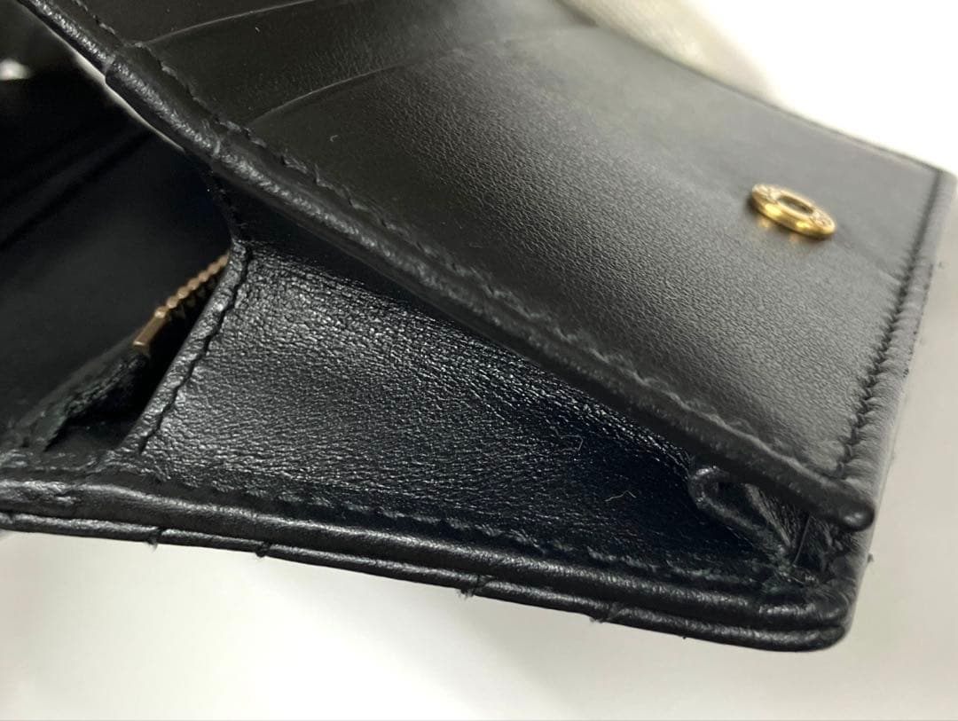 GUCCI 二つ折り財布 キルティング マーモントGG レザー