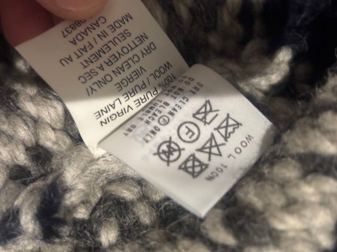 超美品 KANATA カウチンセーター ネイビーグレー 42