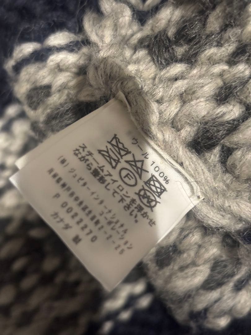 超美品 KANATA カウチンセーター ネイビーグレー 42