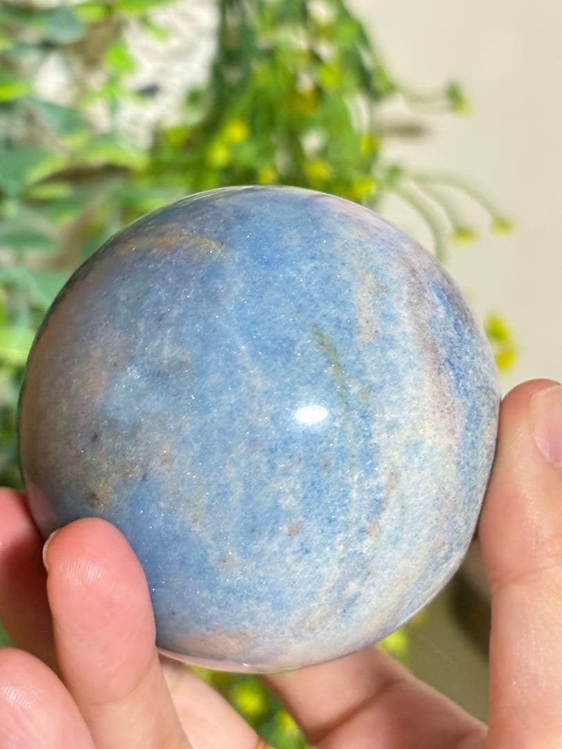 トロレアイト　高級　高品質　　可愛い　約6.5cm スフィア　キラキラ　地球　海