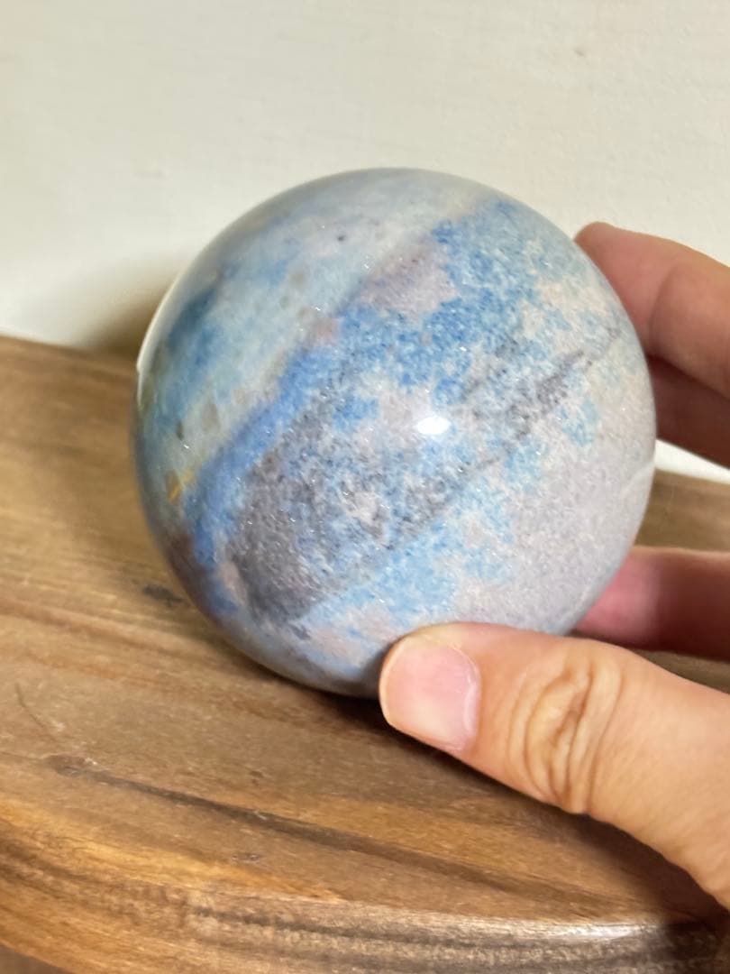 トロレアイト　高級　高品質　　可愛い　約6.5cm スフィア　キラキラ　地球　海