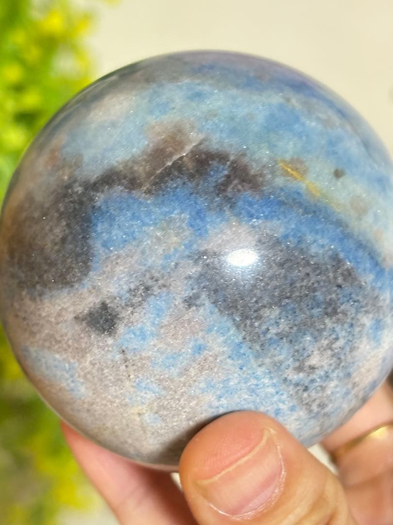 トロレアイト　高級　高品質　　可愛い　約6.5cm スフィア　キラキラ　地球　海