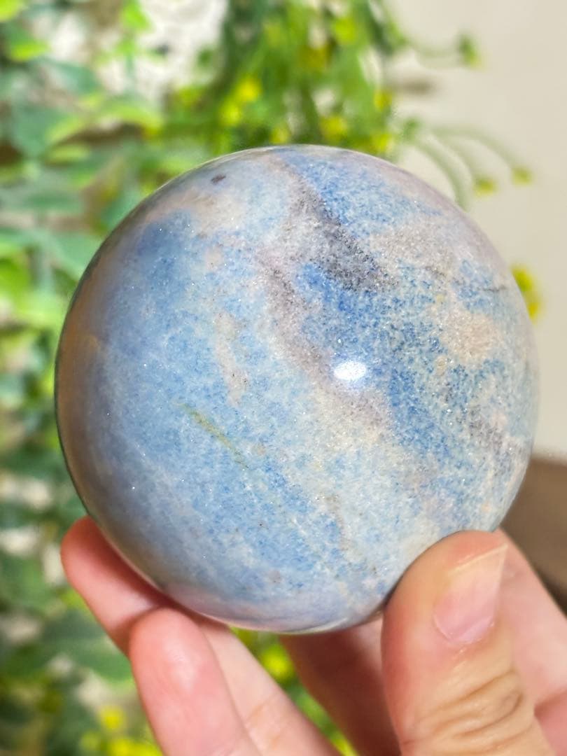 トロレアイト　高級　高品質　　可愛い　約6.5cm スフィア　キラキラ　地球　海
