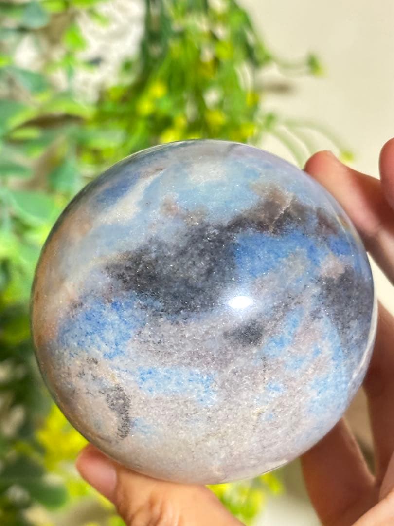 トロレアイト　高級　高品質　　可愛い　約6.5cm スフィア　キラキラ　地球　海
