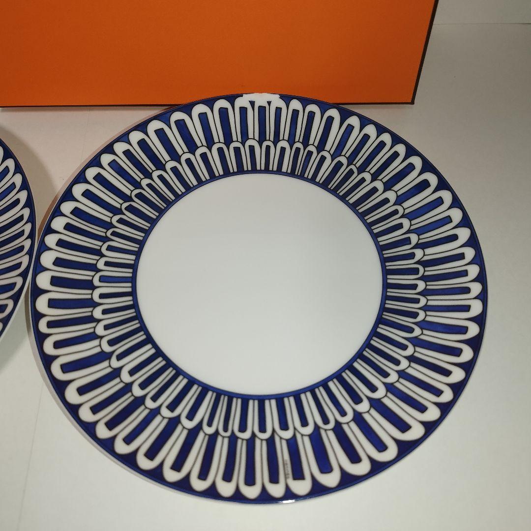 【訳あり】エルメス デザートプレート2枚セット〈ブルーダイユール〉