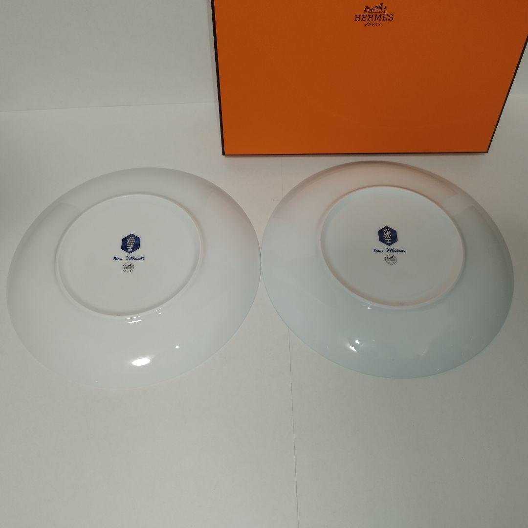 【訳あり】エルメス デザートプレート2枚セット〈ブルーダイユール〉