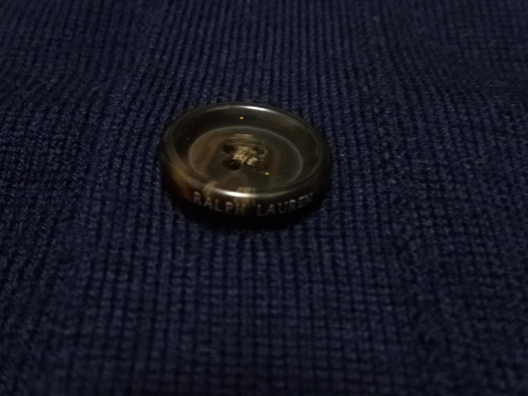 極美品　ポロラルフローレン　メリノウール　カーディガン　紺　L(日本のXL位)
