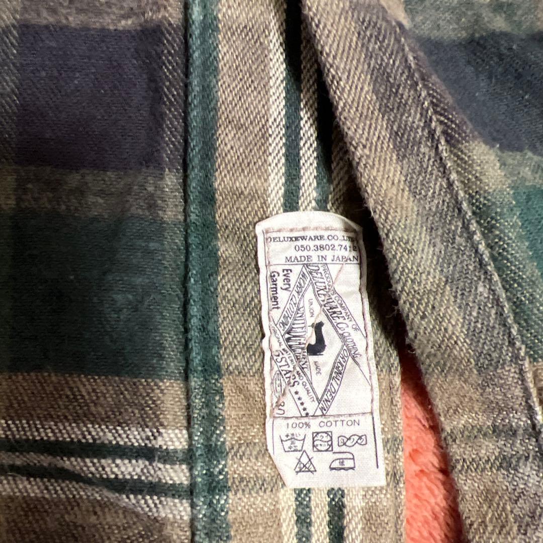 【DELUXEWARE】 HV-22 ロゼンジ XL ネルシャツ