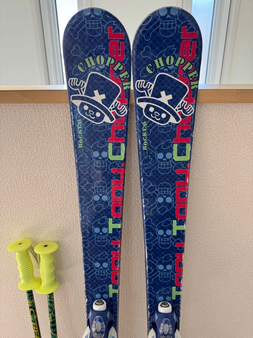 ジュニア　125cmスキー板＆ブーツセット　ワンピース柄