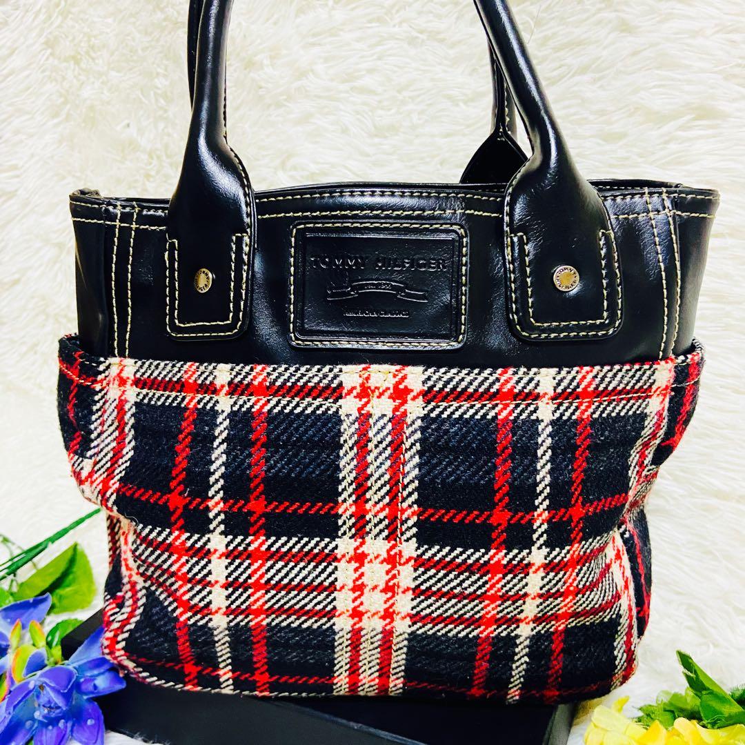  ✨トミーヒルフィガー✨ツイード✨トートバッグ✨肩がけ