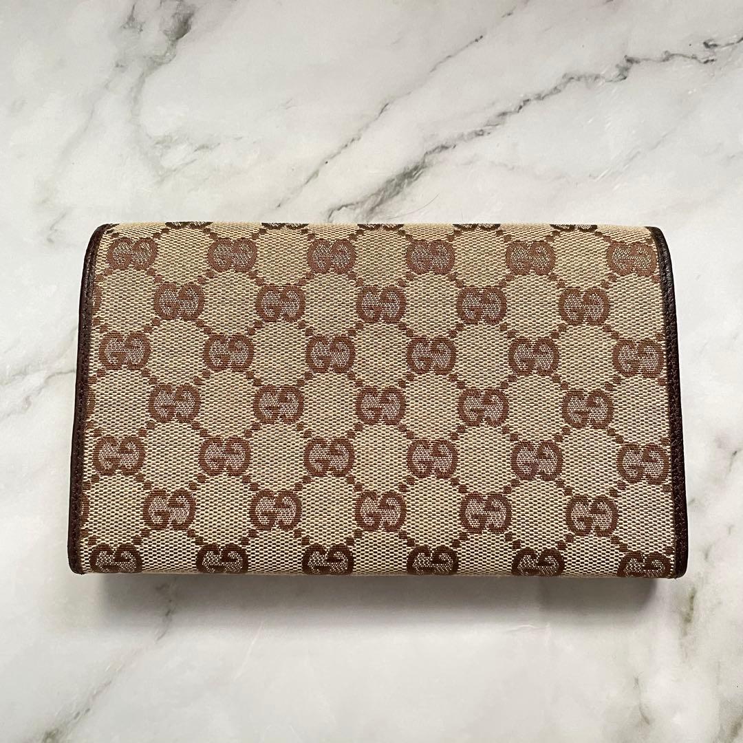 GUCCI グッチ 長財布 GGキャンバス ロゴプレート 折り財布 0123-①