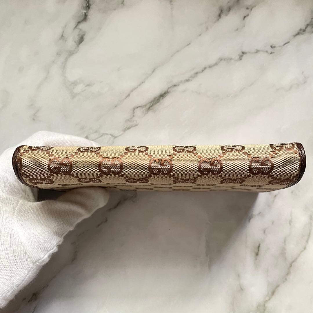 GUCCI グッチ 長財布 GGキャンバス ロゴプレート 折り財布 0123-①