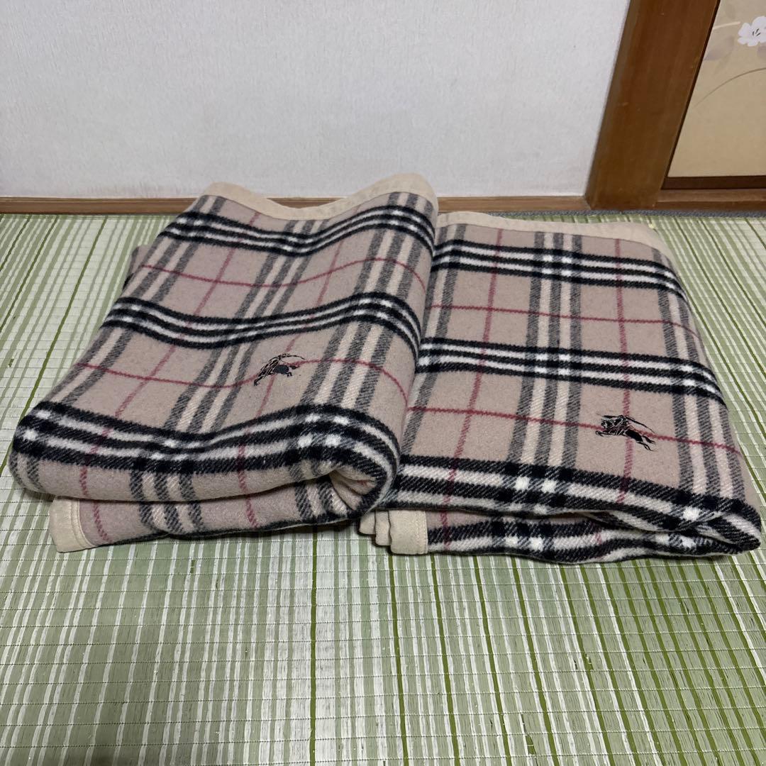 BURBERRY バーバリー　毛布　ノバチェック柄　ウール 100% 防寒　2枚
