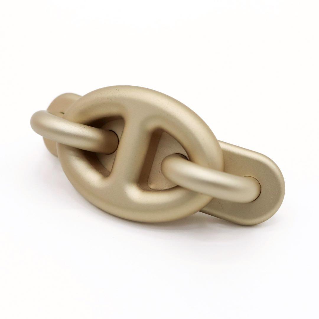 【極美品】エルメス トリ マイヨン シェーヌダンクル バレッタ GP ゴールド