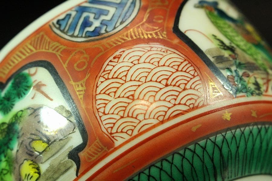 九谷 庄三写 煎茶器 揃い 未使用 共箱(K-XA904)