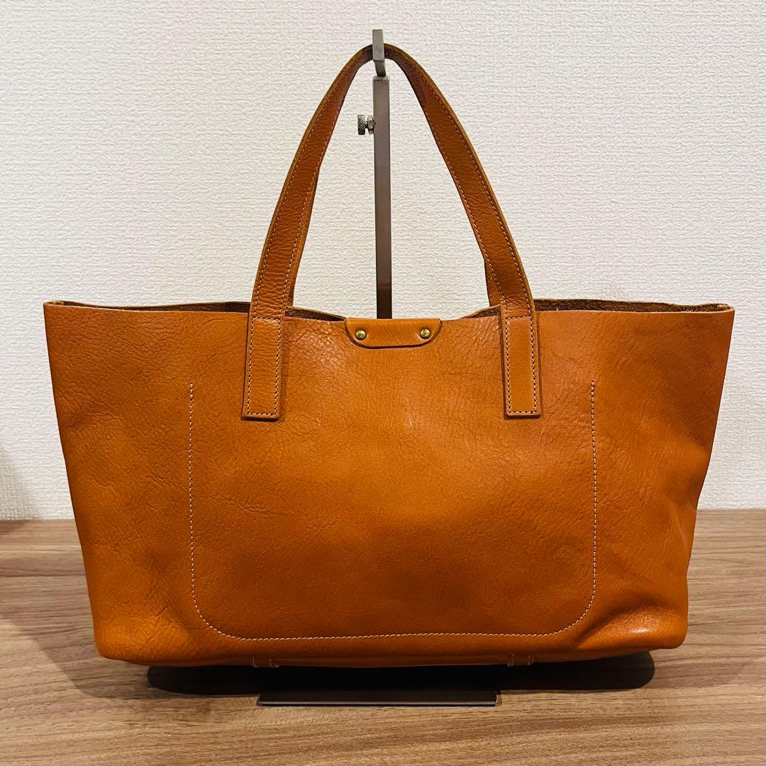 【極美品】イルビゾンテ トートバッグ レザー 型押しロゴ キャメル ハンドバッグ