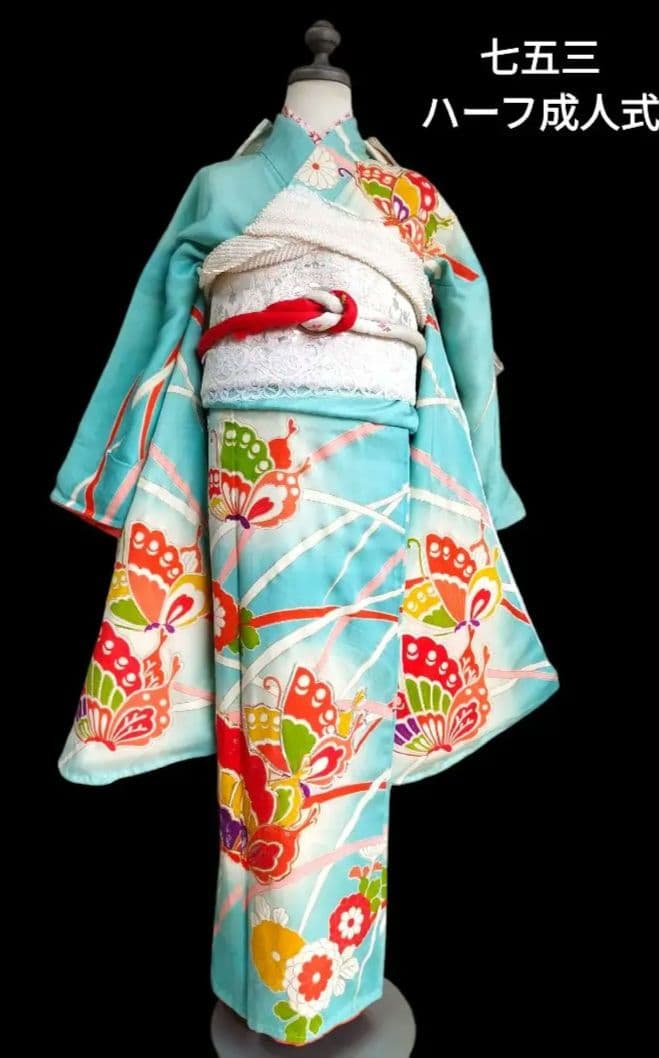 専用です☆アンティークブルーの着物単品☆ハーフ成人式☆七五三