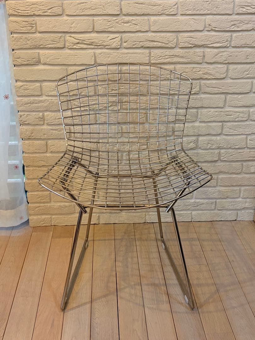 ★美品★ハリー・ベルトイア　ワイヤーチェア② シルバー ミッドセンチュリー