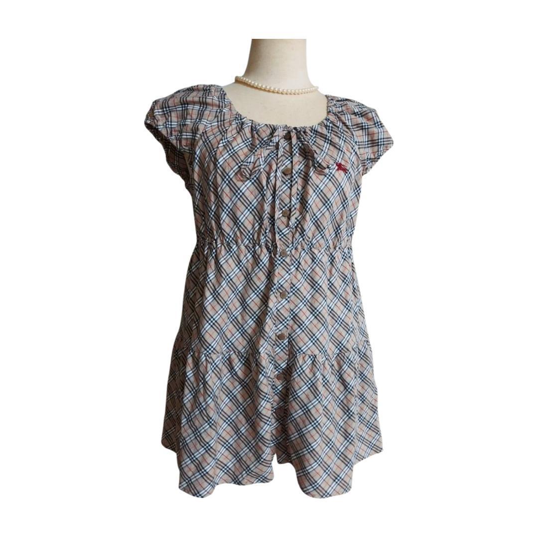 BURBERRY BLUE LABEL 半袖 ノバチェック ブラウス 38