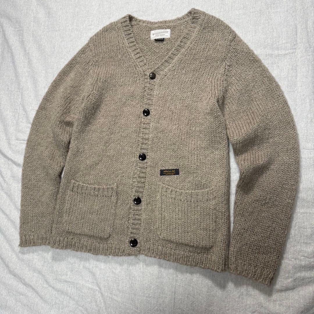 NEIGHBORHOOD モヘア混 12AWカーディガン ベージュ M