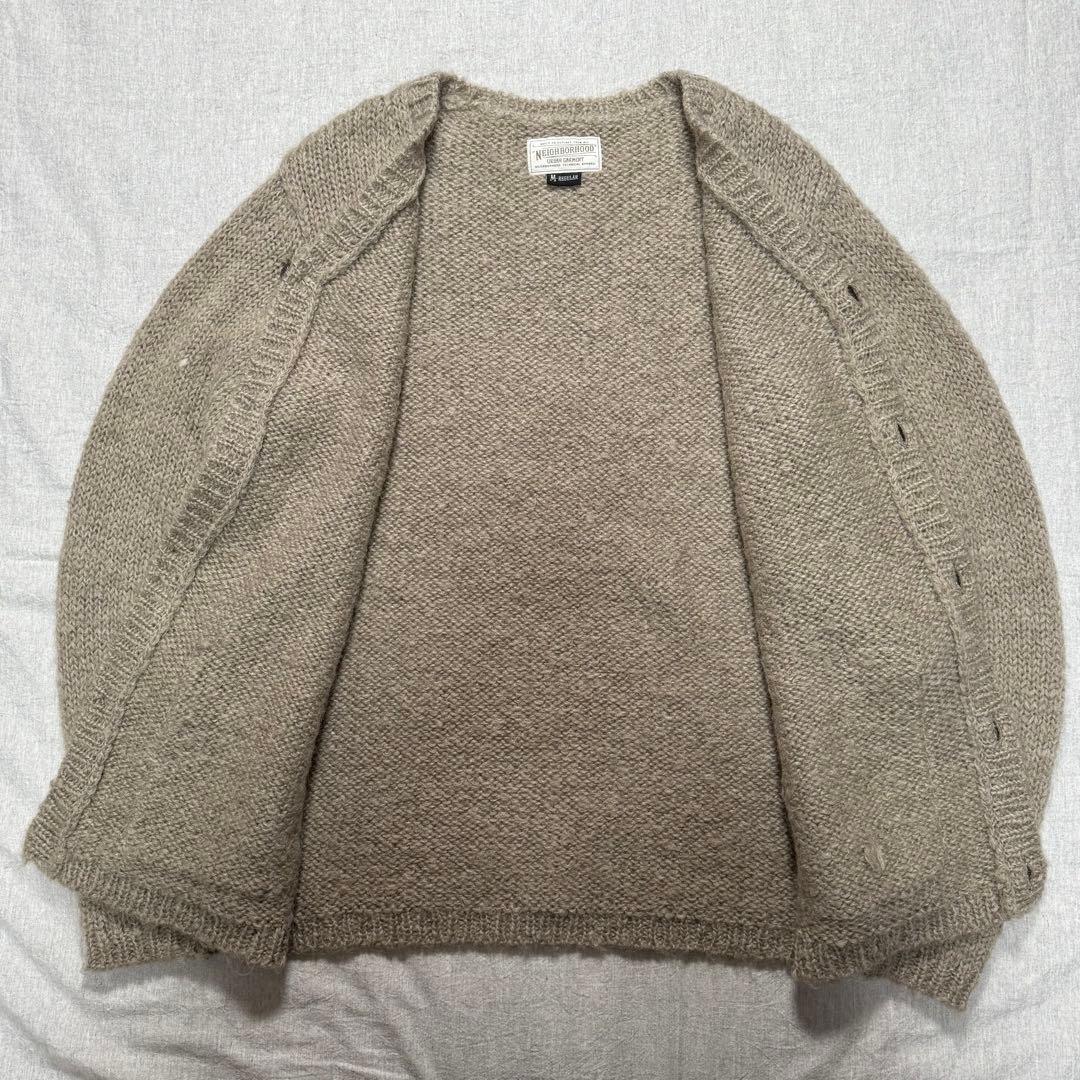 NEIGHBORHOOD モヘア混 12AWカーディガン ベージュ M