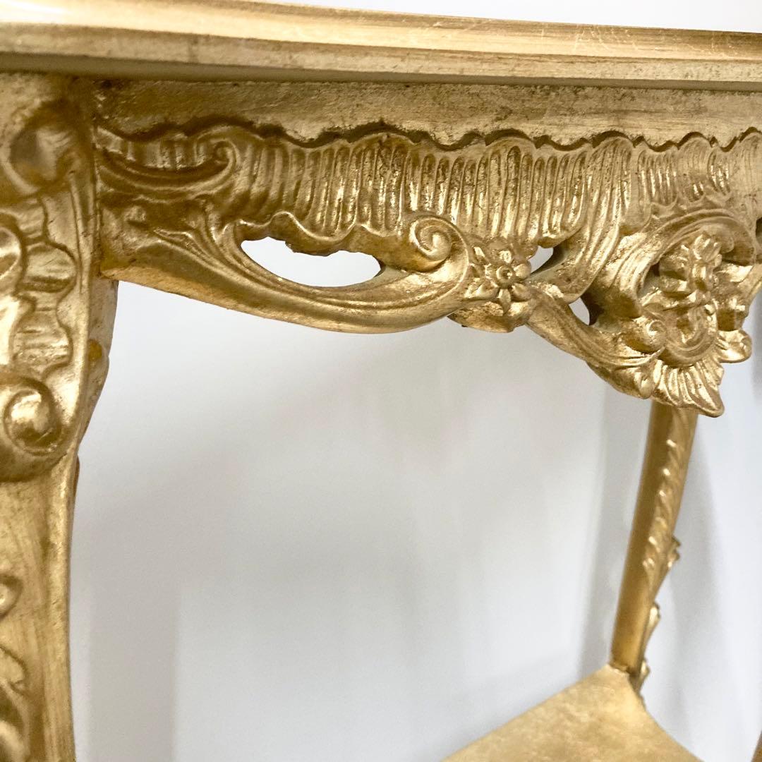 高級 コンソール 金 ゴールド 花台 ロココ 猫脚 イタリア家具