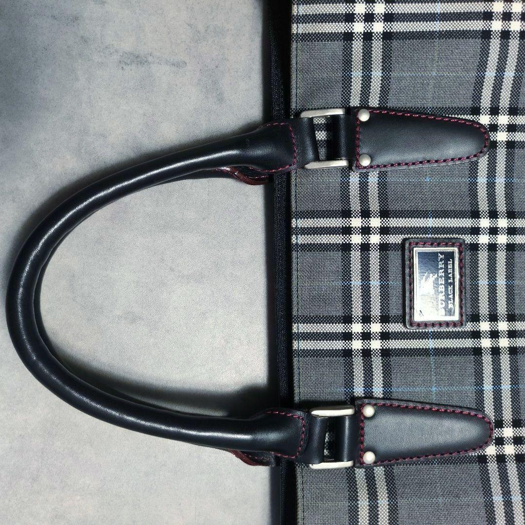 BURBERRY ブラックレーベル ノバチェック トートバッグ レザー使い