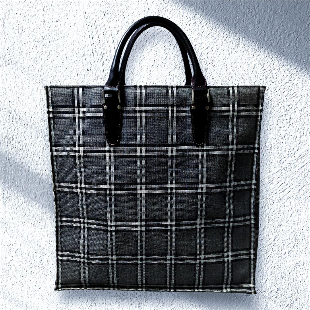BURBERRY ブラックレーベル ノバチェック トートバッグ レザー使い