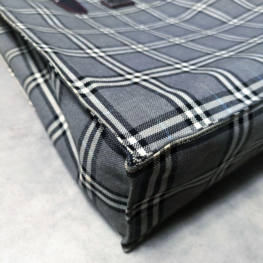 BURBERRY ブラックレーベル ノバチェック トートバッグ レザー使い