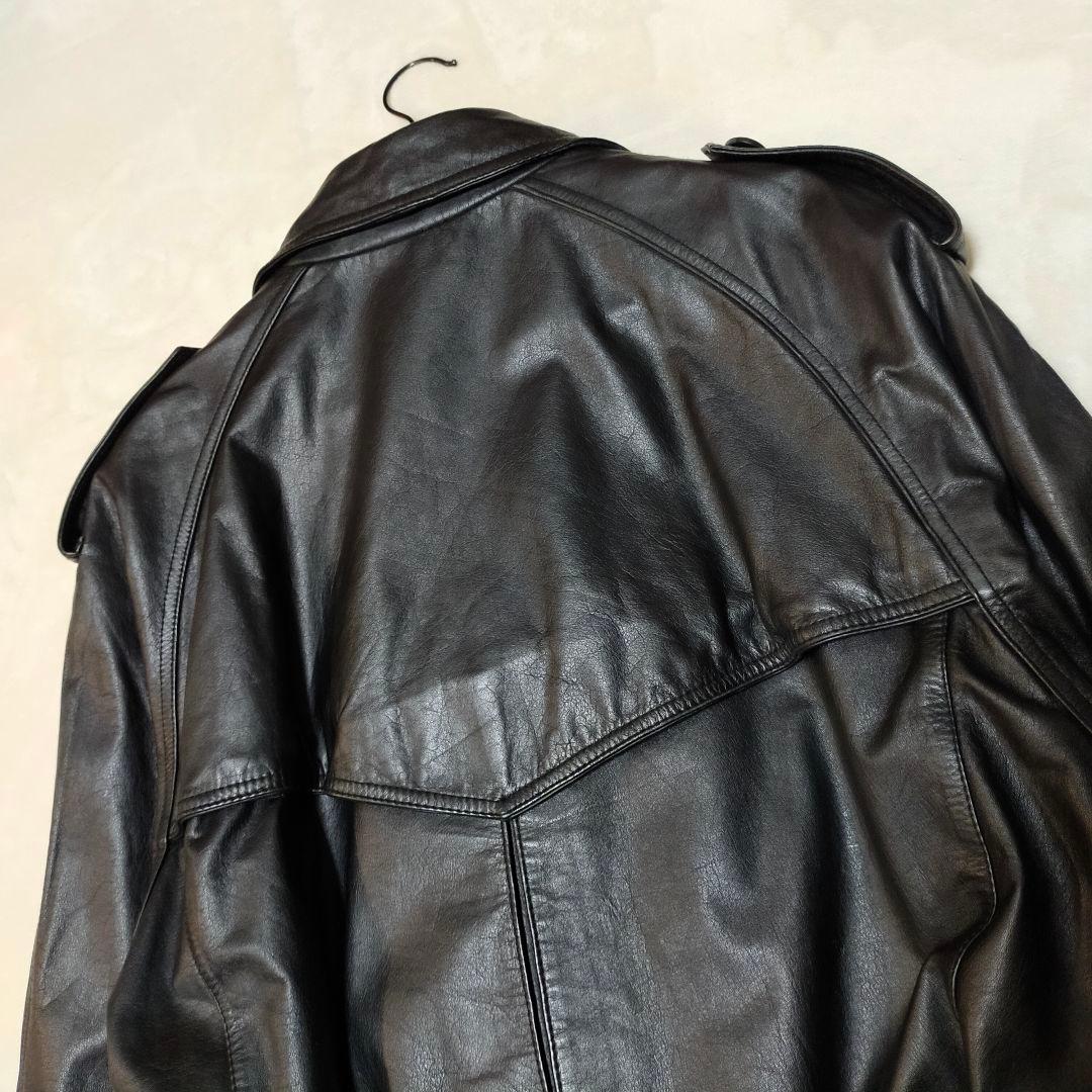 オールレザー　スーパーロングトレンチコート　本革　L〜XL程度
